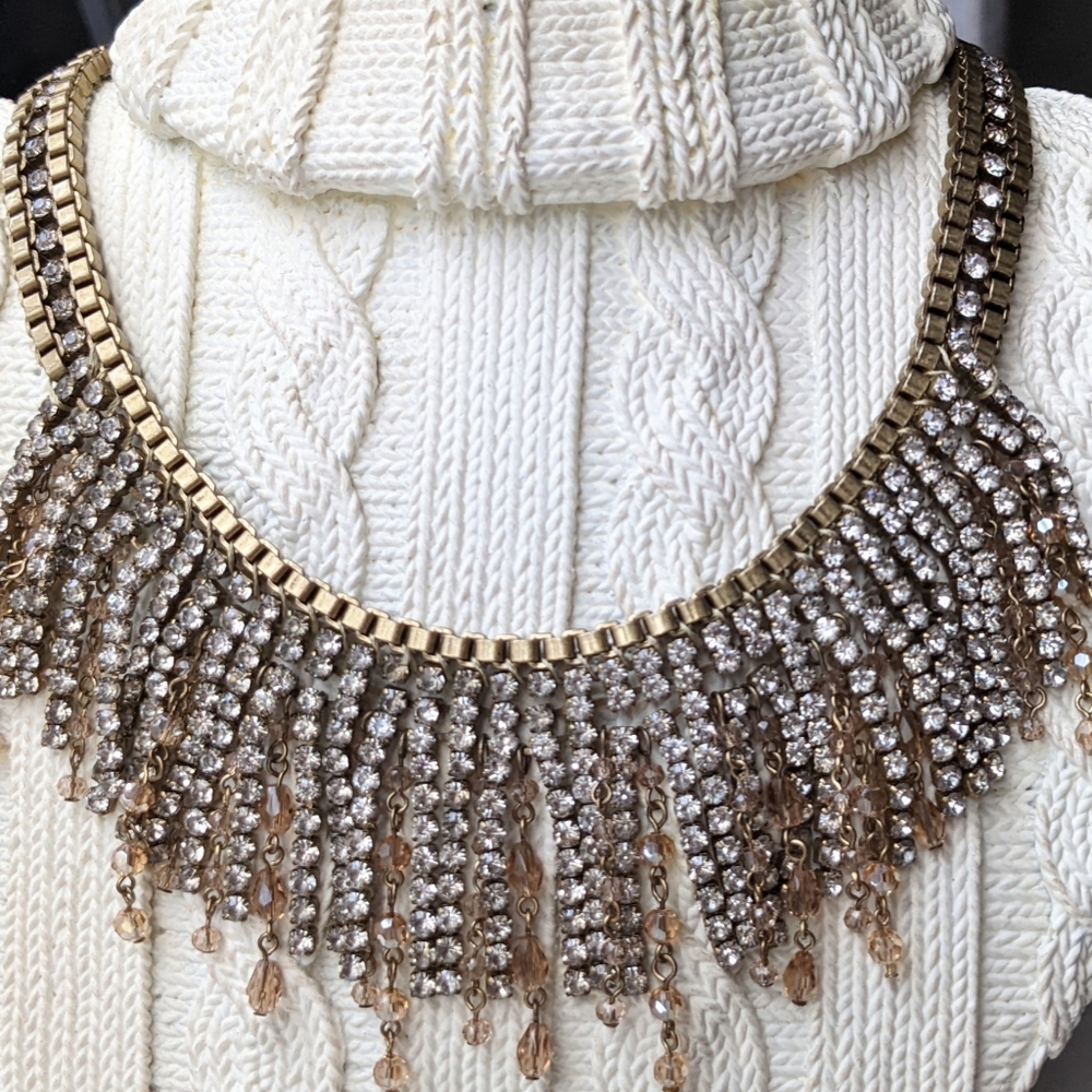 Stella & Dot fringe statement necklace,